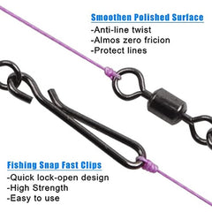 50pcs Stainless Steel Fishing Swivel Ring with Pin Clips for Freshwater