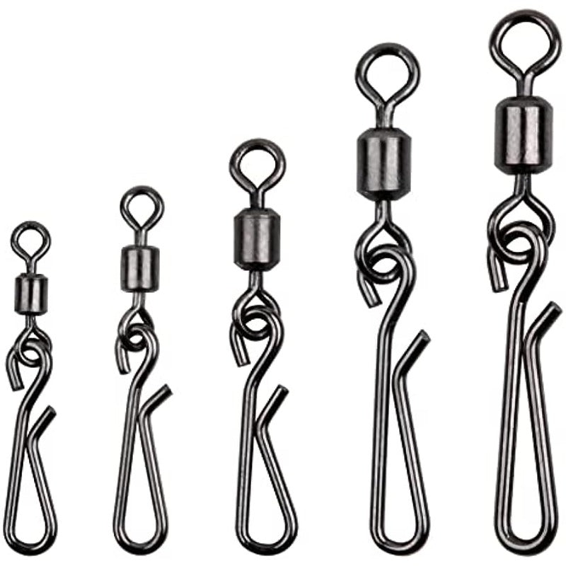 50pcs Stainless Steel Fishing Swivel Ring with Pin Clips for Freshwater
