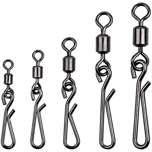 50pcs Stainless Steel Fishing Swivel Ring with Pin Clips for Freshwater