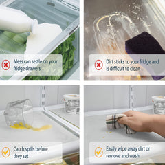 4pcs Refrigerator Liners Washable Durable Mats Glass Shelves & Covers Pads