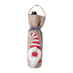 Christmas Faceless Old Man Doll Wine Bottle Set Gift