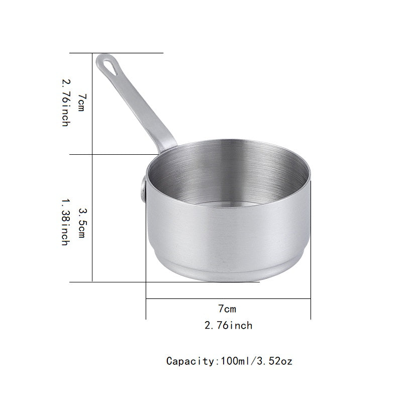 Stainless Steel Mini Sauce Pot Cooking Sauce Cup With Handle