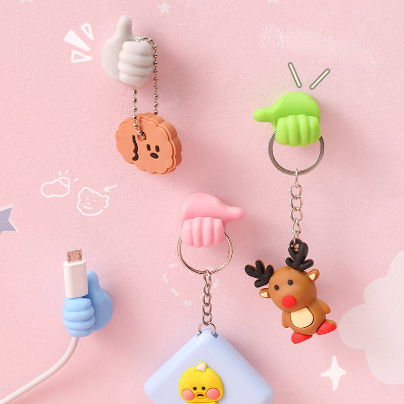 10pcs Adhesive Wall Hook Thumb Key Hanger Organizer