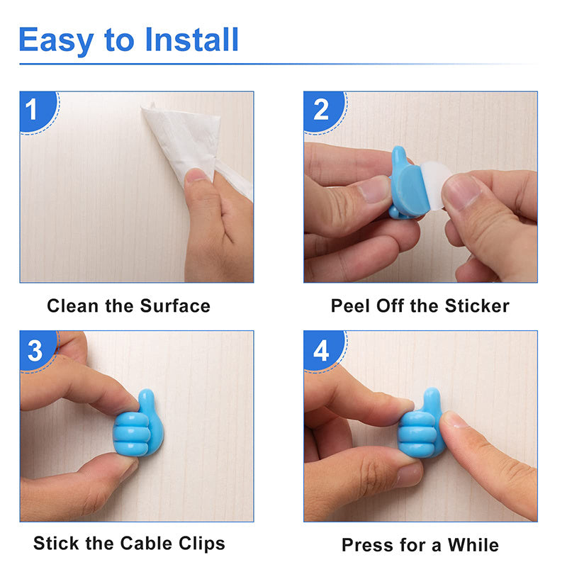 10pcs Adhesive Wall Hook Thumb Key Hanger Organizer