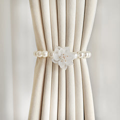 Faux Pearl Curtain Strap French Buckle & Curtain Holdback