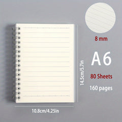 Coil Minimalist Student Notebook Blank Grid Spiral Work Notebook B5