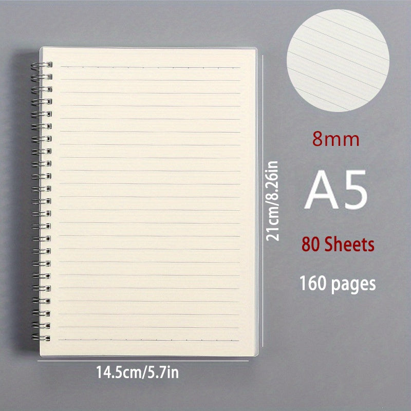 Coil Minimalist Student Notebook Blank Grid Spiral Work Notebook B5