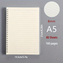 Coil Minimalist Student Notebook Blank Grid Spiral Work Notebook B5