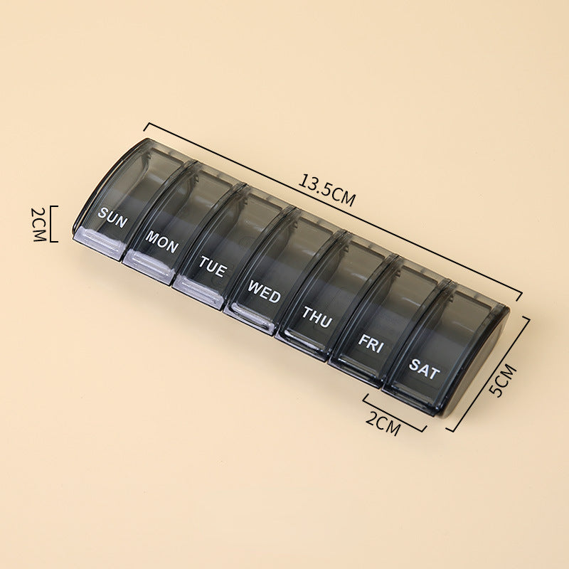 Portable 7-Day Pill Holder Organizer Case, Transparent Box