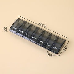 Portable 7-Day Pill Holder Organizer Case, Transparent Box