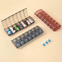 Portable 7-Day Pill Holder Organizer Case, Transparent Box