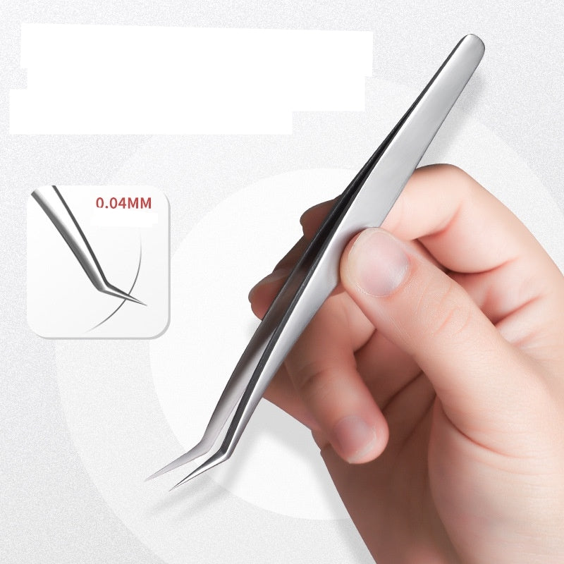 High Precision Stainless Steel Eyelash Extension Tweezers Straight/Curved Tip