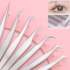 High Precision Stainless Steel Eyelash Extension Tweezers Straight/Curved Tip