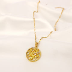 Girl's Zircon Love Life Tree Necklace Titanium Steel Chain