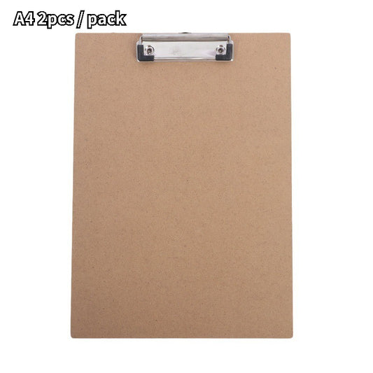 2pcs A4 Hardboard Office Clipboards Strong Paper Clips Durable Document Holder