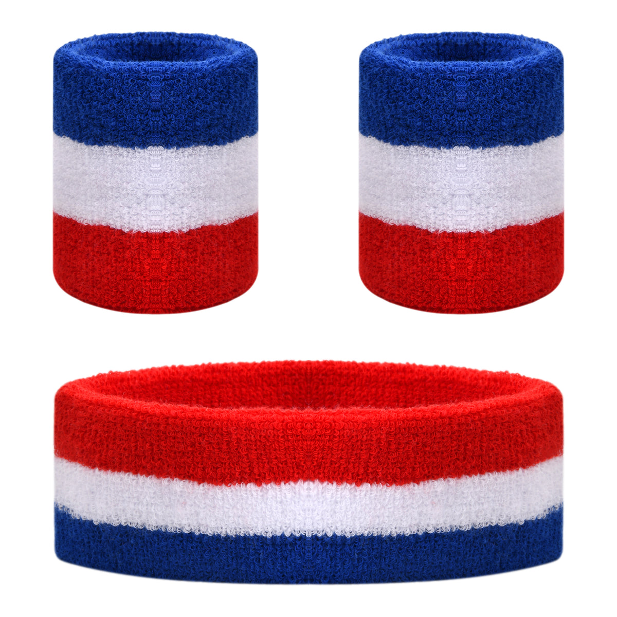 3Pcs Sweatbands Set Athletic Cotton Sweat Absorbing Headband