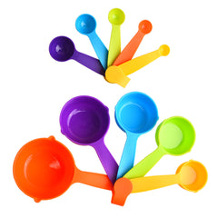 10pcs Measuring Cups & Spoons Set Baking Tool Multifunctional Plastic Graduated