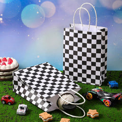 12pcs Checkered Racing Treat Bags Race Car Party Favors Bag