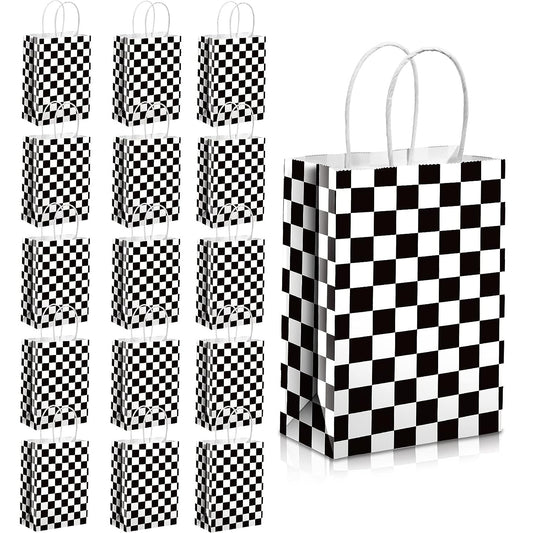 12pcs Checkered Racing Treat Bags Race Car Party Favors Bag