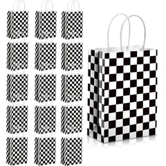 12pcs Checkered Racing Treat Bags Race Car Party Favors Bag