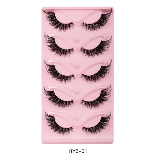 5 Pairs Cat Eye False Eyelashes Natural Thick Curling Simulated Fox Eye Lashes