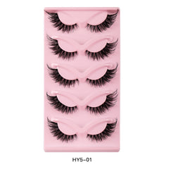 5 Pairs Cat Eye False Eyelashes Natural Thick Curling Simulated Fox Eye Lashes