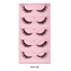 5 Pairs Cat Eye False Eyelashes Natural Thick Curling Simulated Fox Eye Lashes