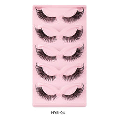 5 Pairs Cat Eye False Eyelashes Natural Thick Curling Simulated Fox Eye Lashes