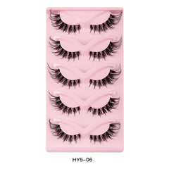 5 Pairs Cat Eye False Eyelashes Natural Thick Curling Simulated Fox Eye Lashes