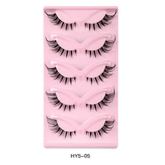 5 Pairs Cat Eye False Eyelashes Natural Thick Curling Simulated Fox Eye Lashes