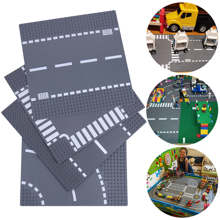 Small Road Building Block Plate - Create Your Own City Street View