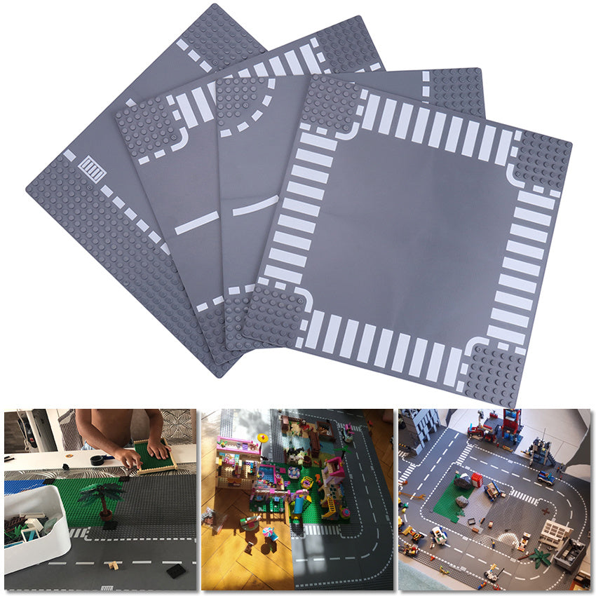 Small Road Building Block Plate - Create Your Own City Street View