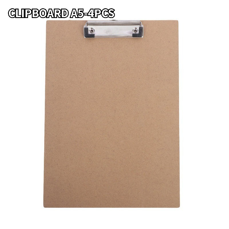 4pcs A5 Office Clipboards Strong Paper Clips Basics Hardboard Durable