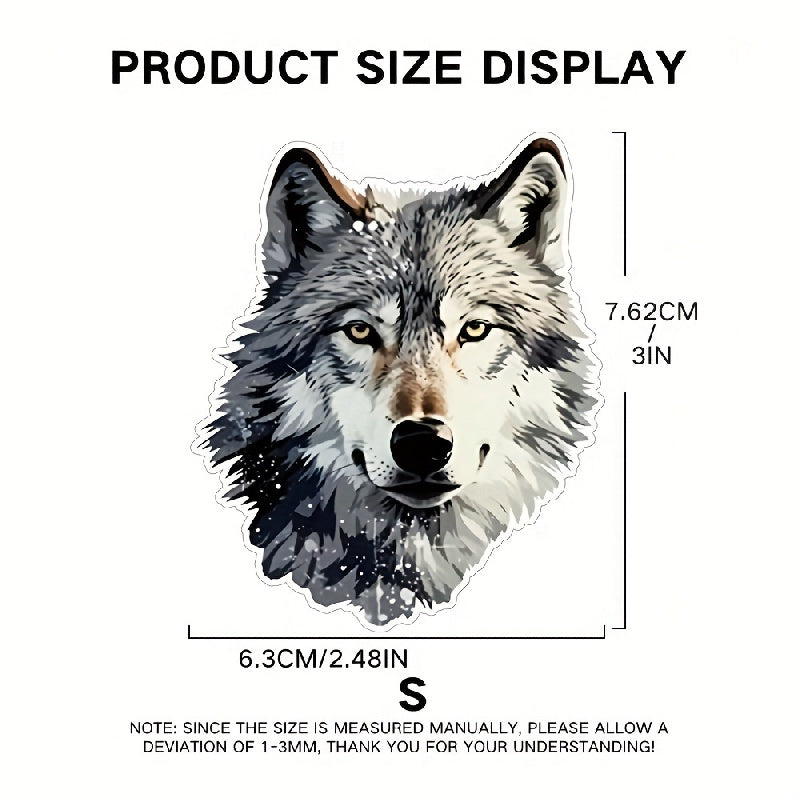 3pcs Wolf Head Stickers For Car Waterproof Sunscreen Laptop Skateboard Sticker