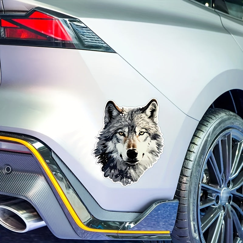 3pcs Wolf Head Stickers For Car Waterproof Sunscreen Laptop Skateboard Sticker