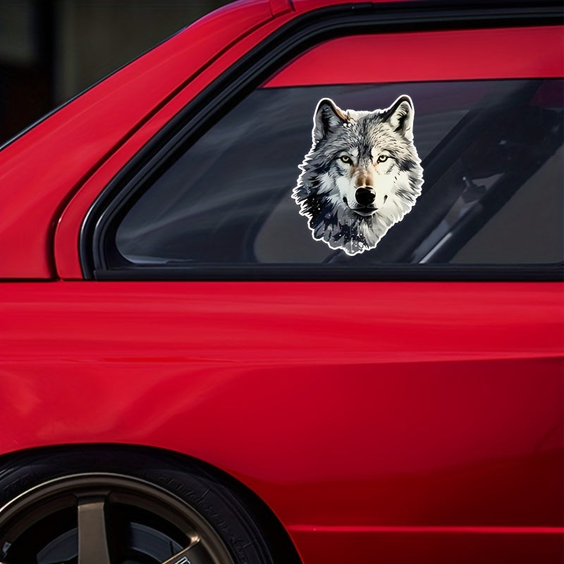 3pcs Wolf Head Stickers For Car Waterproof Sunscreen Laptop Skateboard Sticker