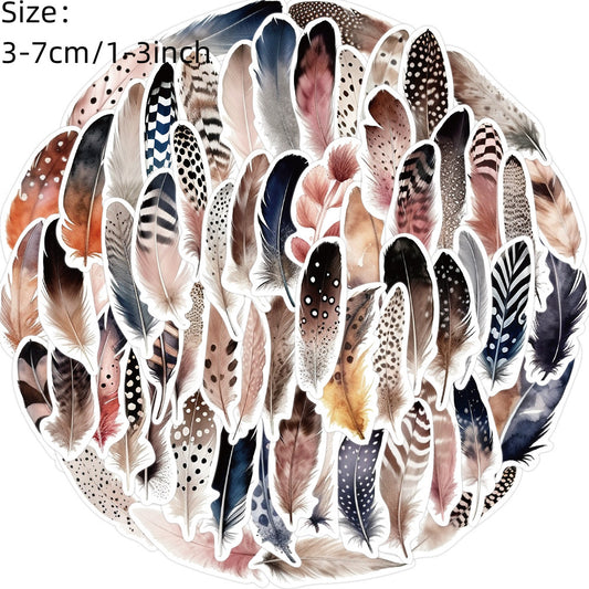Colorful Feather Sticker Set Scrapbook DIY Journal Arts Project Collages