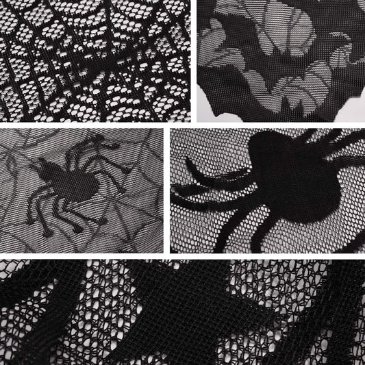 Halloween Decoration Set Fireplace Cloth Table Cloth Spider Decorations