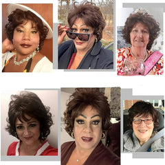 Short Curly Wave Wig With Bangs Synthetic Fiber Fashionable Women's Wig