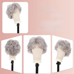 Short Curly Wave Wig With Bangs Synthetic Fiber Fashionable Women's Wig