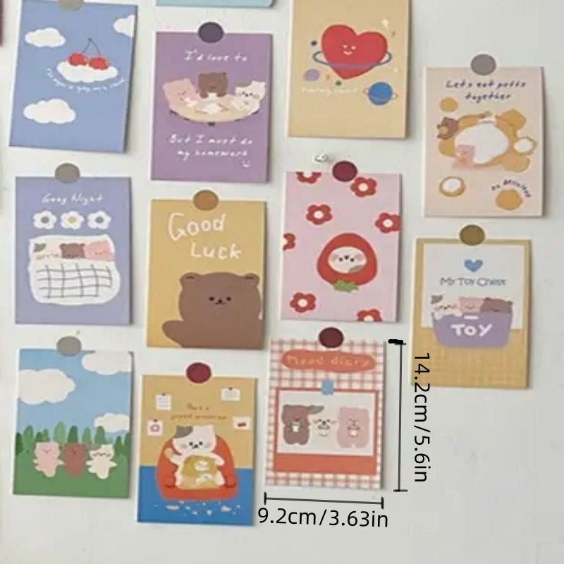 30pcs Girl Heart Bear Card Set Diary Journal Students' Room Decoration