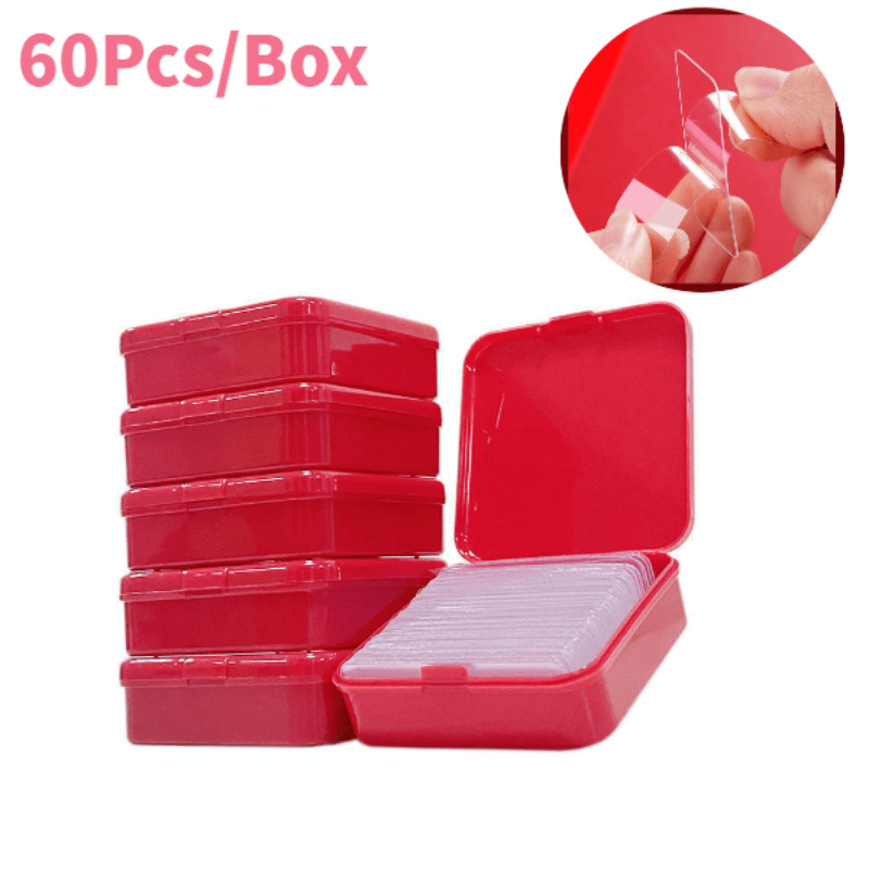 60pcs Transparent Double-Sided Adhesive Tape Non-marking Washable Sticker