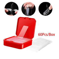 60pcs Transparent Double-Sided Adhesive Tape Non-marking Washable Sticker