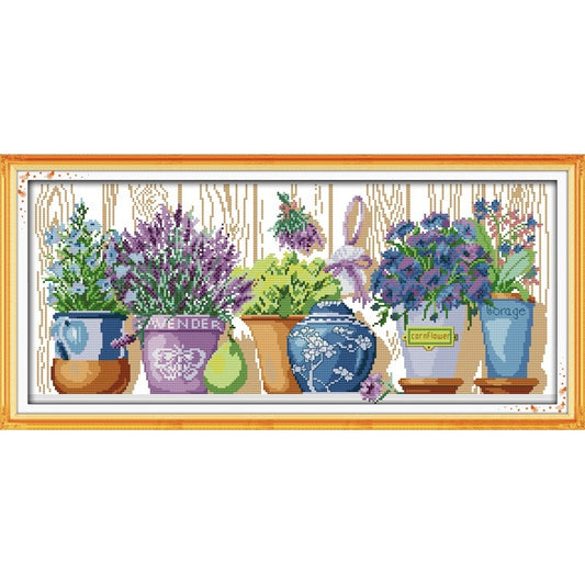 Windowsill Flowers DIY Cross Stitch Kit