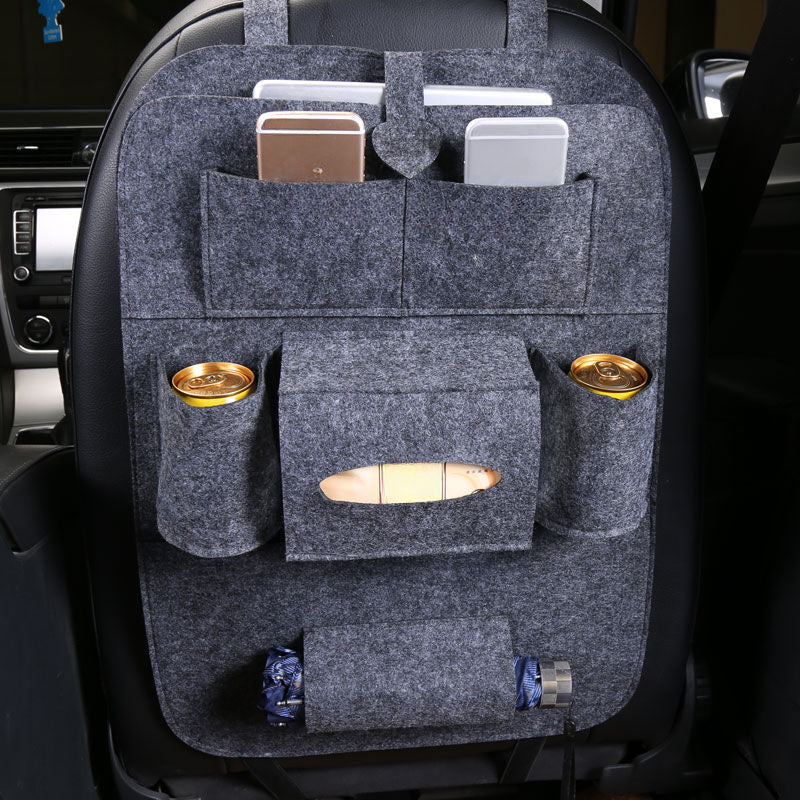 Car Seat Back Storage Bag Anti-kick Mat Tissue Box Holder Car Storage Bag