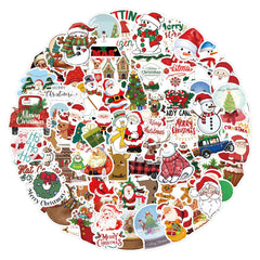 120pcs Christmas Waterproof Graffiti Stickers for Laptop Helmet Desktop Mug
