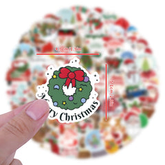 120pcs Christmas Waterproof Graffiti Stickers for Laptop Helmet Desktop Mug