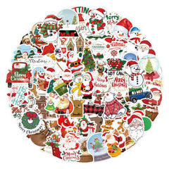 120pcs Christmas Waterproof Graffiti Stickers for Laptop Helmet Desktop Mug