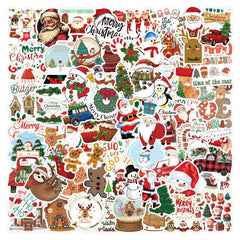 120pcs Christmas Waterproof Graffiti Stickers for Laptop Helmet Desktop Mug