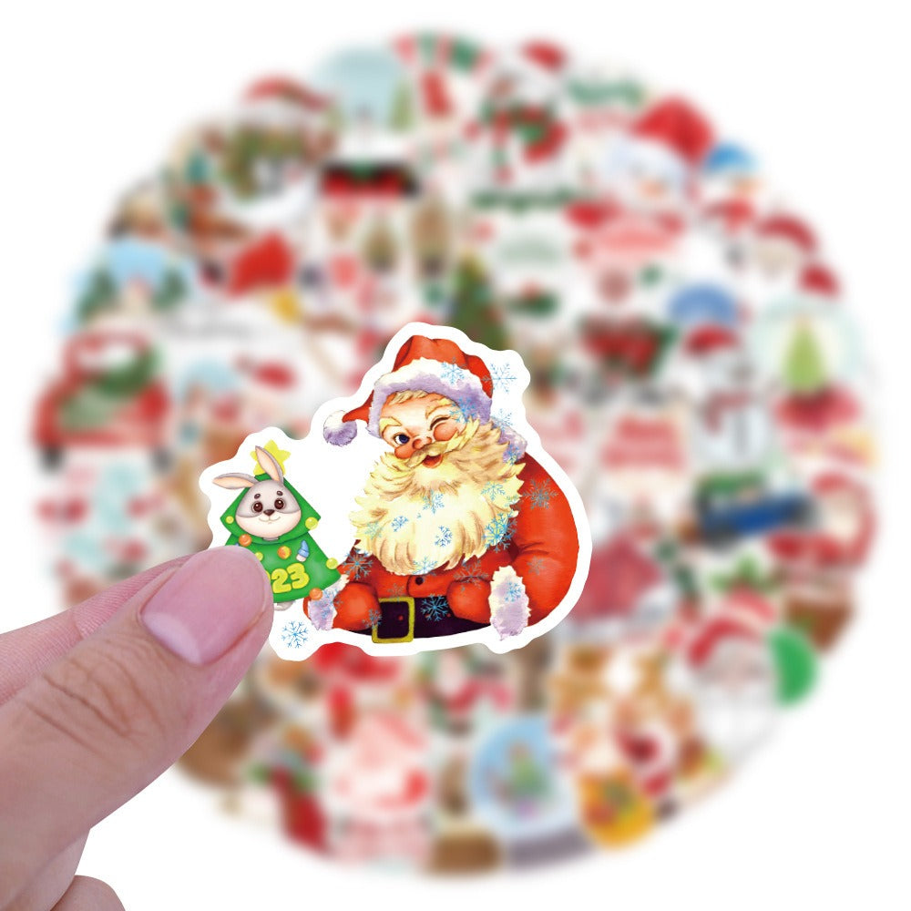 120pcs Christmas Waterproof Graffiti Stickers for Laptop Helmet Desktop Mug